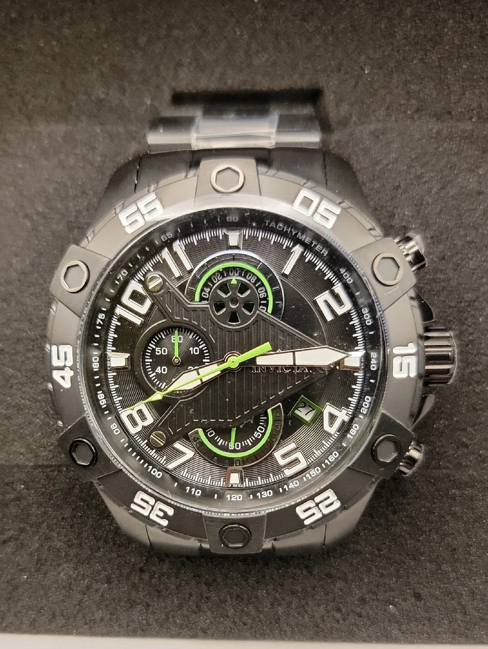 Invicta S1 Rally 26101 Men's Round Black & Green Analog Chronograph Date Watch